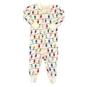 Hanna Andersson Holiday Lights Footless Pajamas 6-12M Zip Baby Sleeper